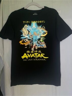Nickelodeon Avatar The Last Airbender Graphic Crew Neck Black Men Tee Medium